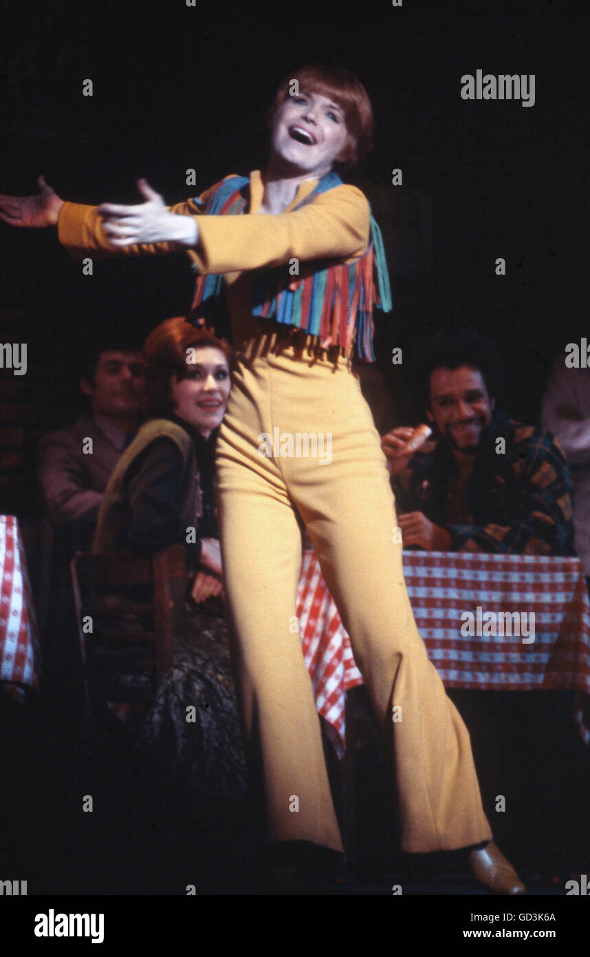 Bonnie Franklin auf der Bühne im Jahr 1970 Broadway Musical Applause. Stockfoto