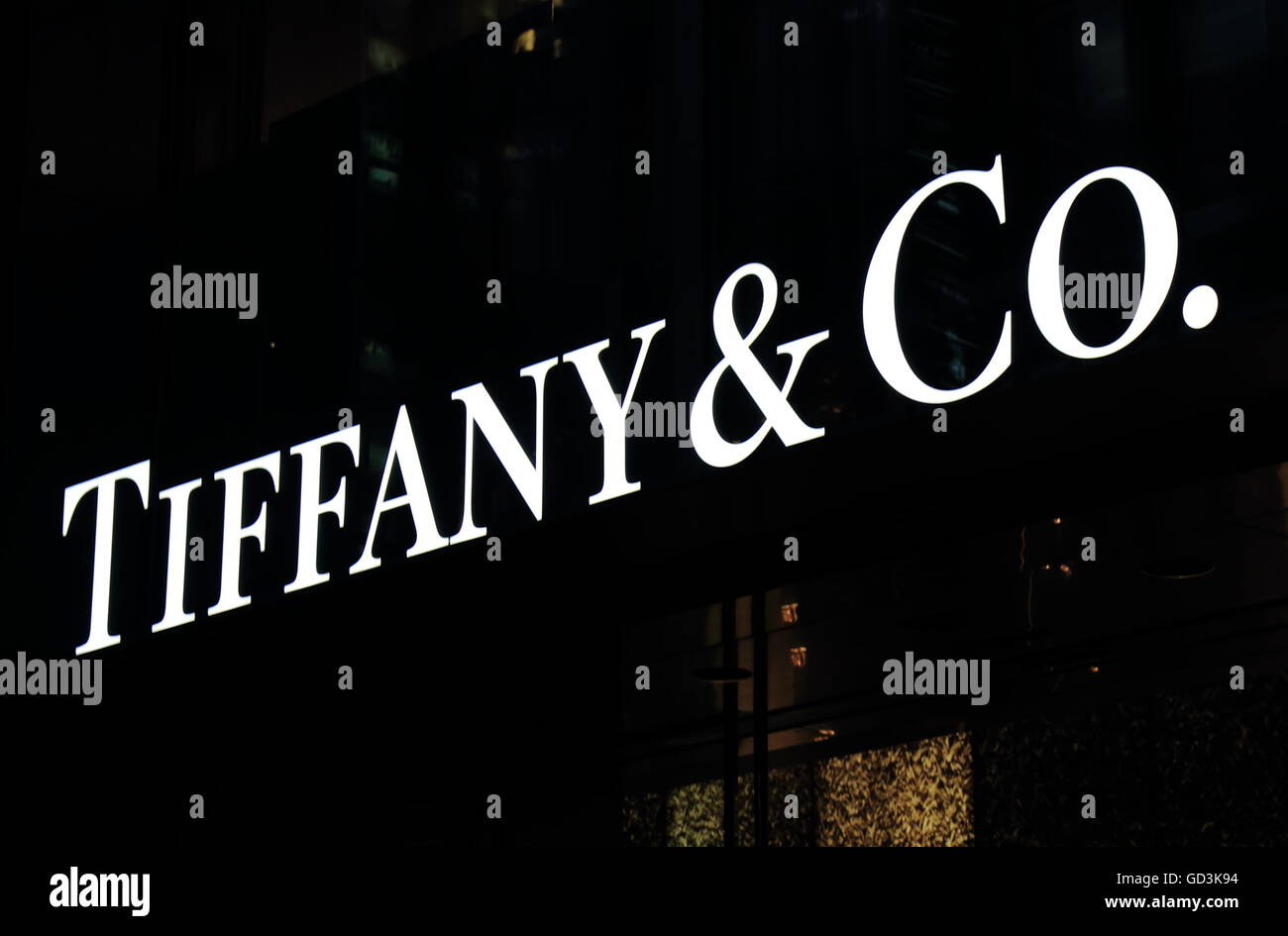 Tiffany und Co Fashin Marke Firmenlogo Stockfoto