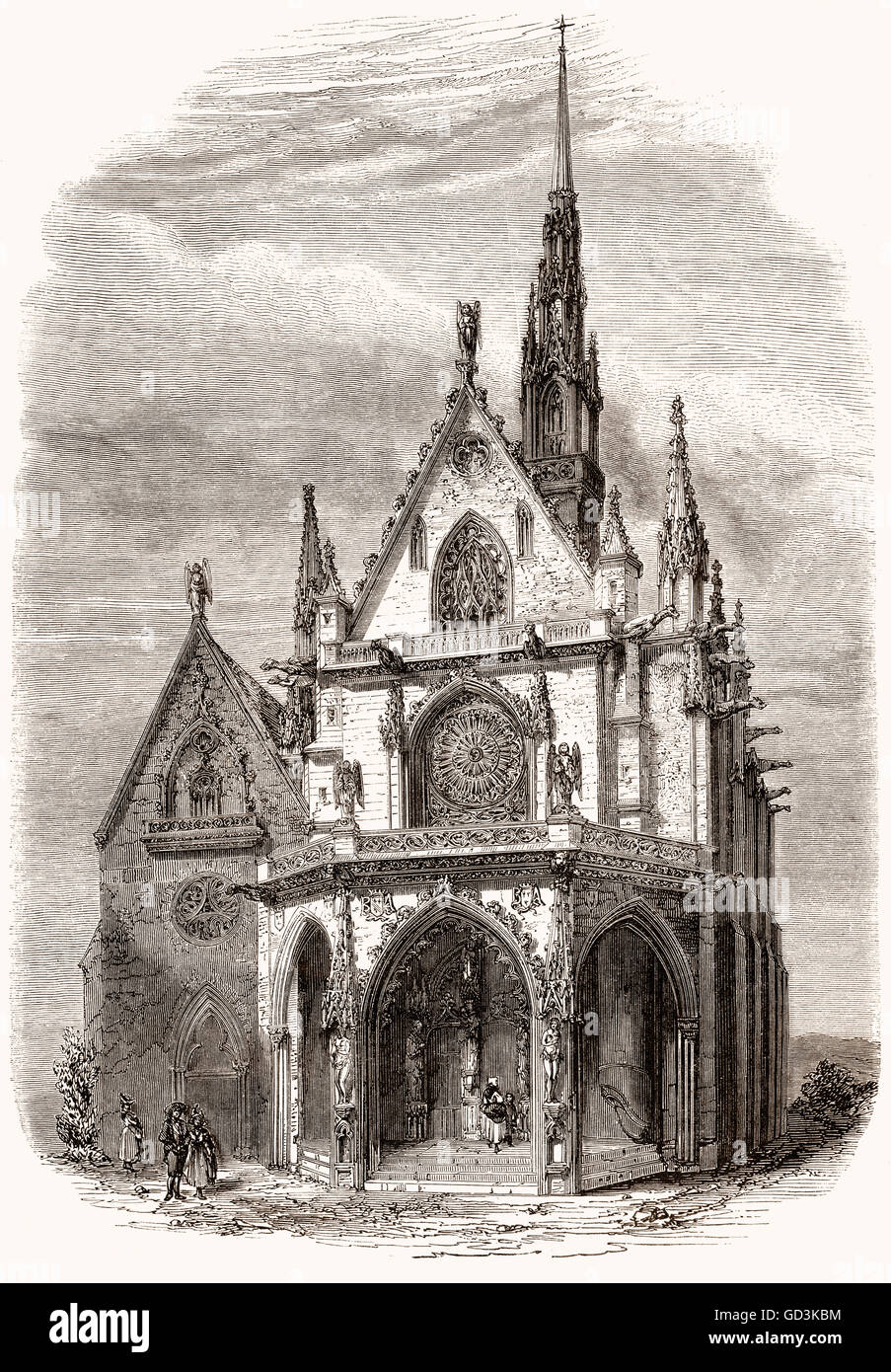 die Sainte-Chapelle von Schloss Bourbon-Archambault, Frankreich Stockfoto