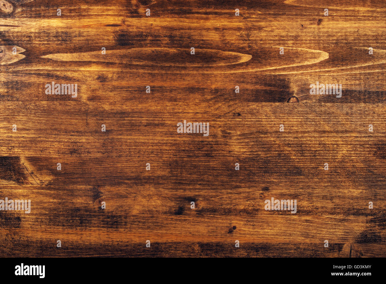 Braune Holzplatte Oberfläche, lackiertem Holzbrett Textur, Ansicht von oben Stockfoto