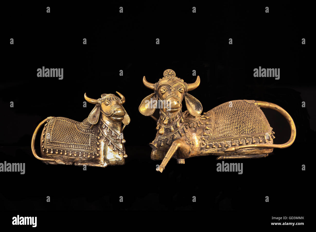 Bullen-Figuren, Bastar, Chhattisgarh, Indien, Asien Stockfoto