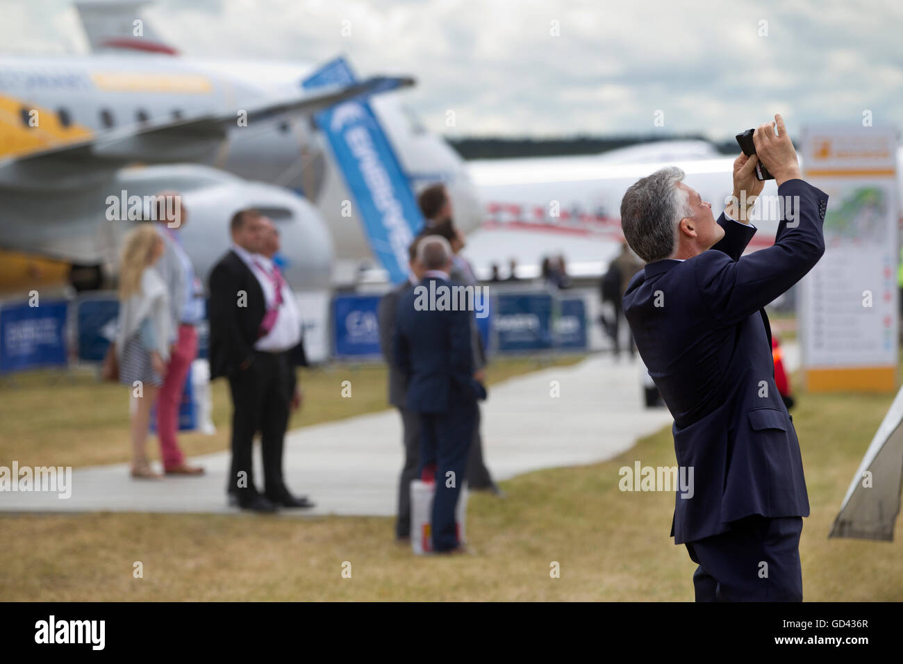 Farnborough, Hampshire, UK. 12. Juli 2016. Farnborough International Airshow 2016 Dienstag 12. Juli 2016. Bildnachweis: Jeff Gilbert/Alamy Live-Nachrichten Stockfoto