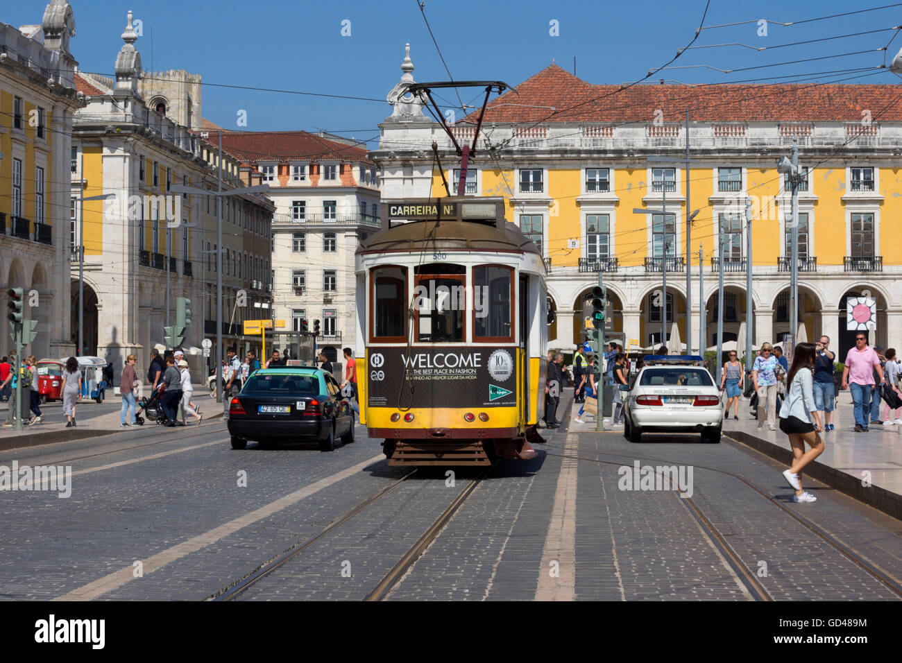 Praça da Figueira, Lissabon, Portugal Stockfoto