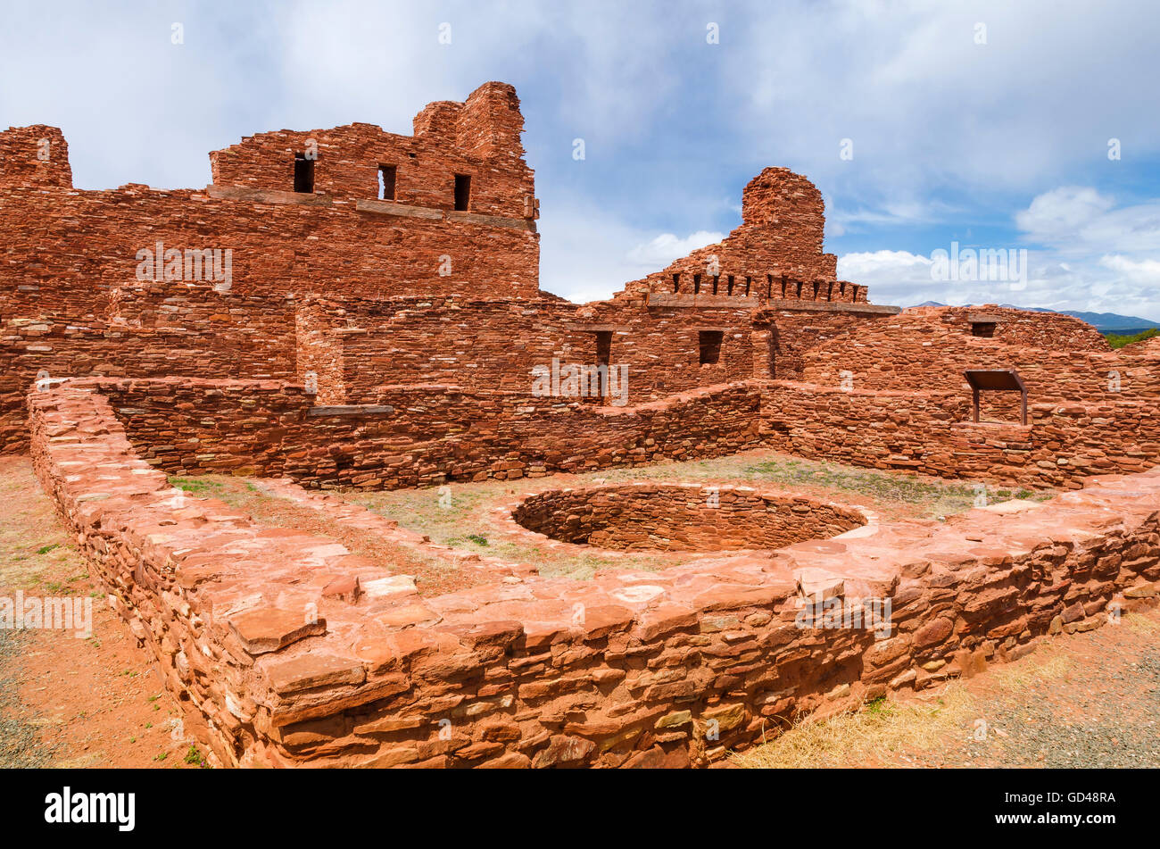 Kirche San Gregorio Abo Ruinen, Salinas Pueblo Missionen National Monument, New Mexico, USA Stockfoto