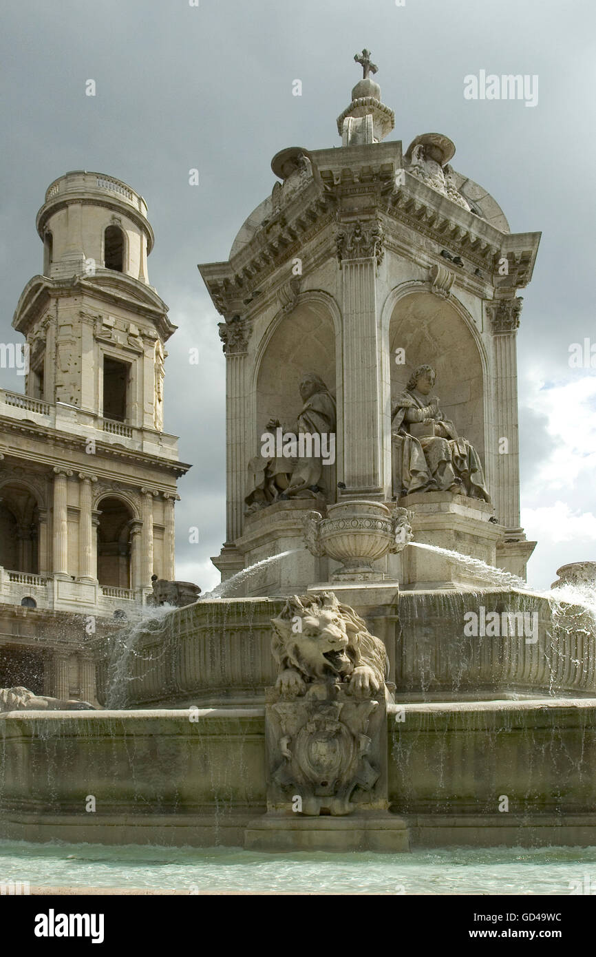 Saint Sulpice Square. Paris. Frankreich. Stockfoto