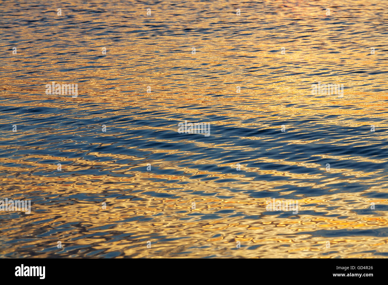 Die Oberfläche der Ostsee bei Sonnenuntergang Stockfoto