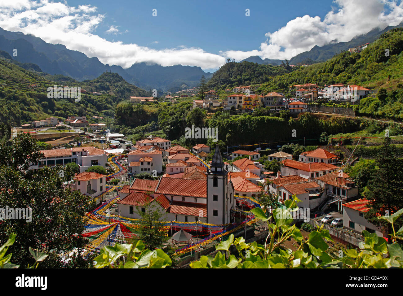 historische alte Stadt Sao Vicente mit barocken Kirche Igreja de Sao Vicente, Insel Madeira, Portugal Stockfoto