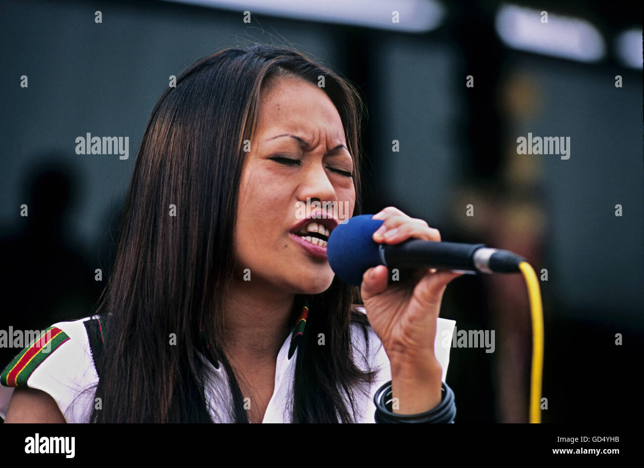 Künstler beim Chapchar Kut Festival, Mizoram Stockfoto