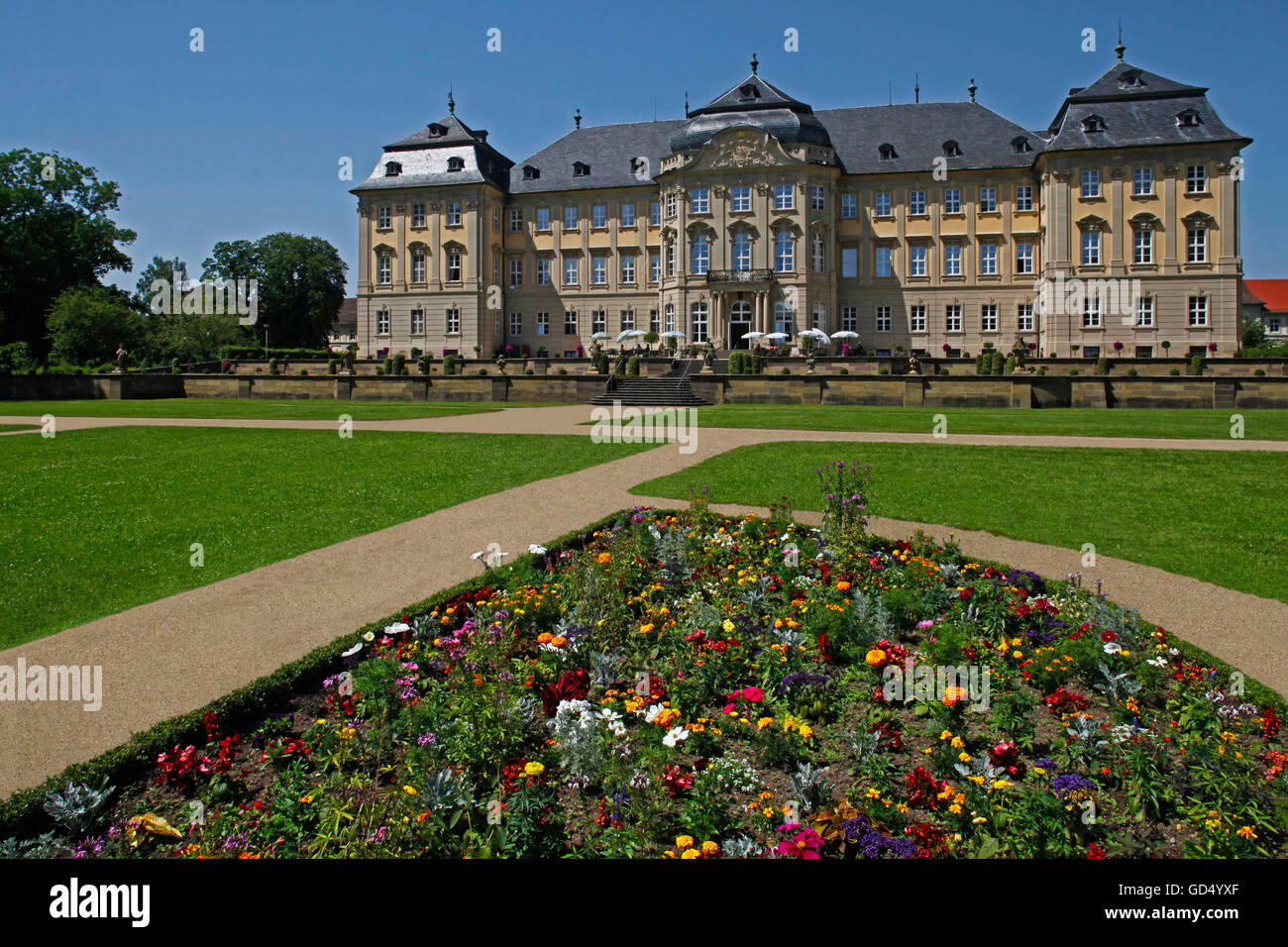 Schloss Werneck, Burgviertel Gelände, Werneck, Schweinfurt, untere Franken, Bayern, Deutschland Stockfoto