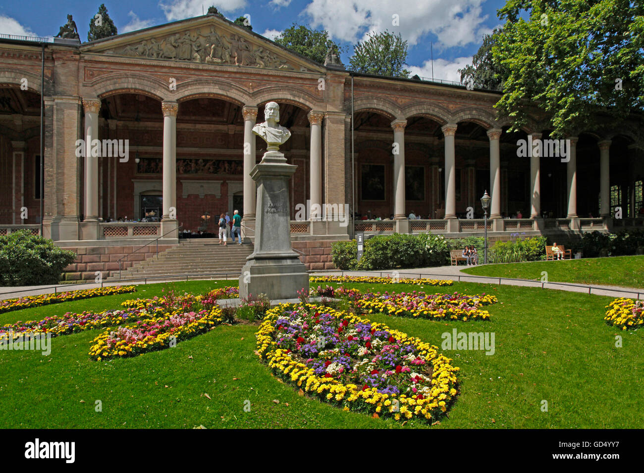 Denkmal zu Ehren von Kaiser Wilhelm I., Trinkhalle bei Health resort, Baden-Baden, Baden-Württemberg, Deutschland Stockfoto