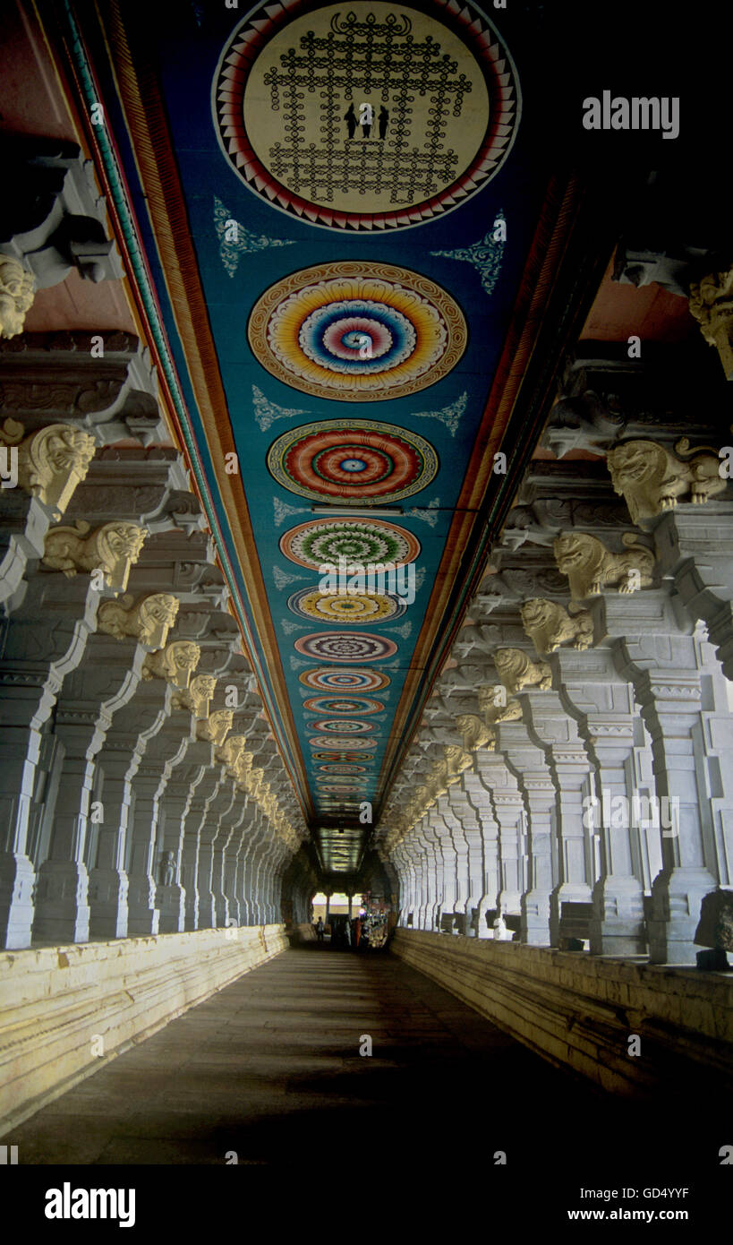 Korridor, Rameshwaram Stockfoto