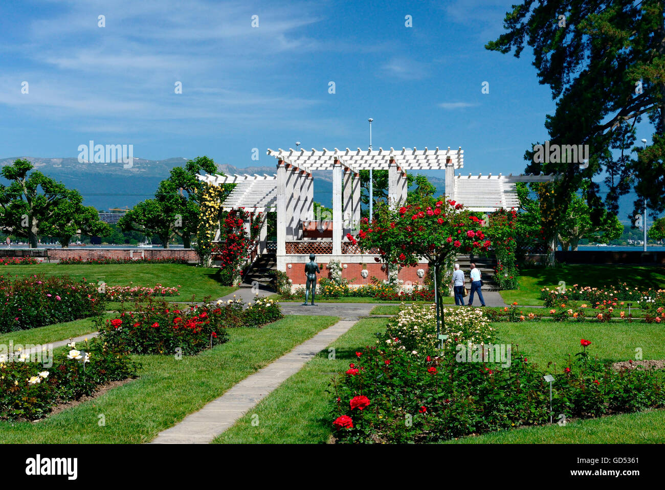 Rosengarten, Parc De La Grange, Genf, Kanton Genf, Schweiz Stockfoto