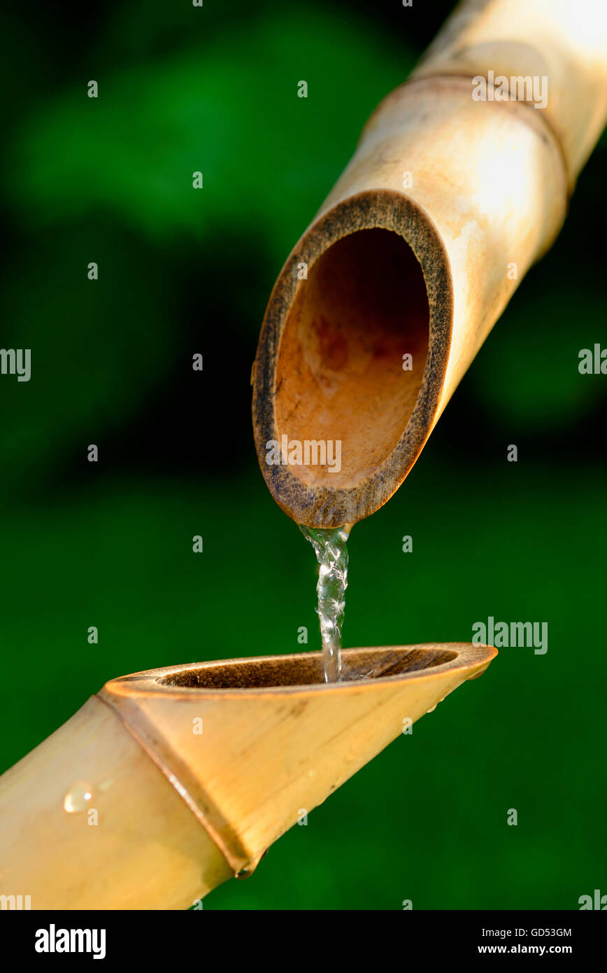 Japanische Bambus-Brunnen Stockfoto