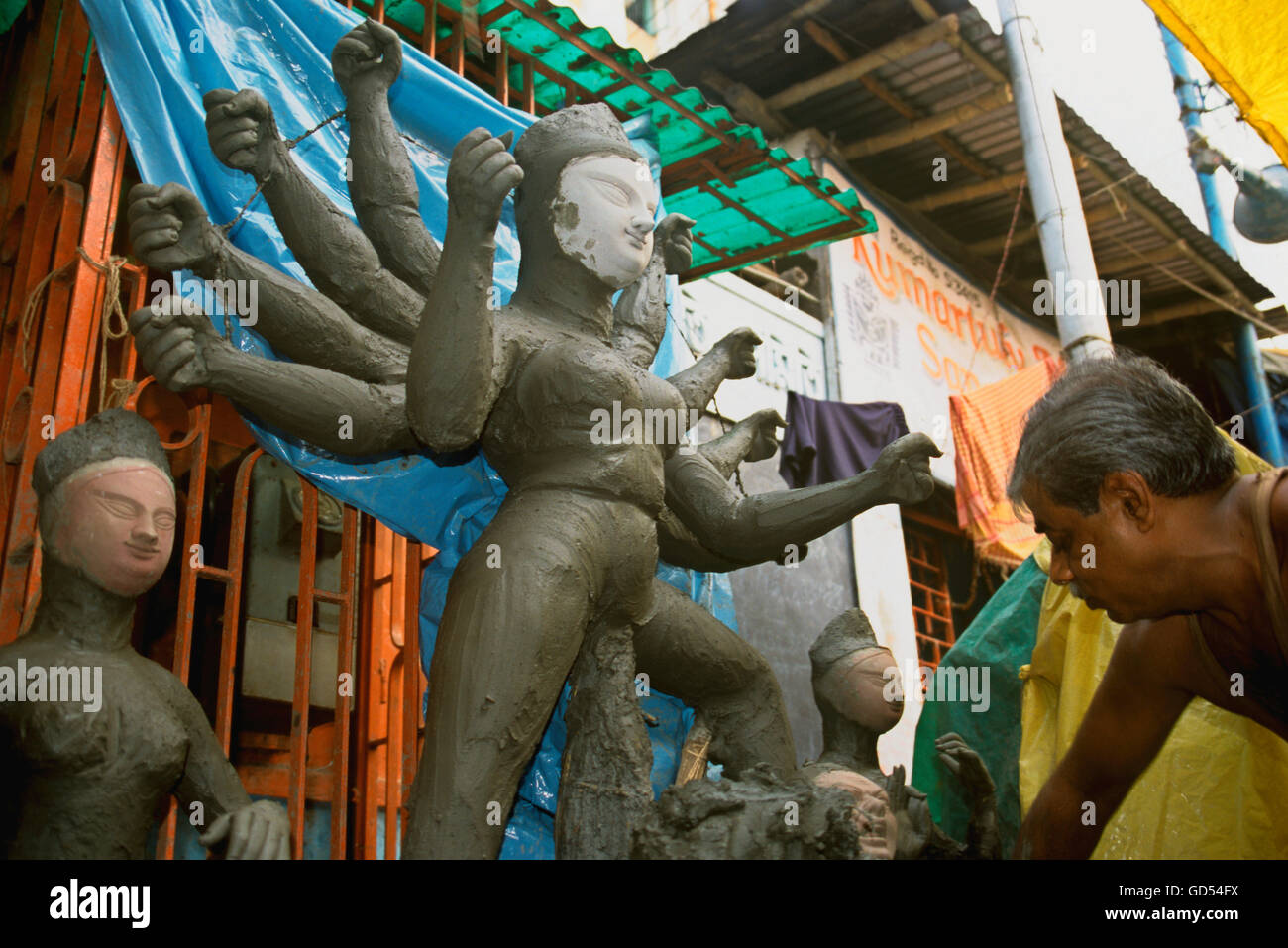 Skulptur der Göttin Durga Stockfoto