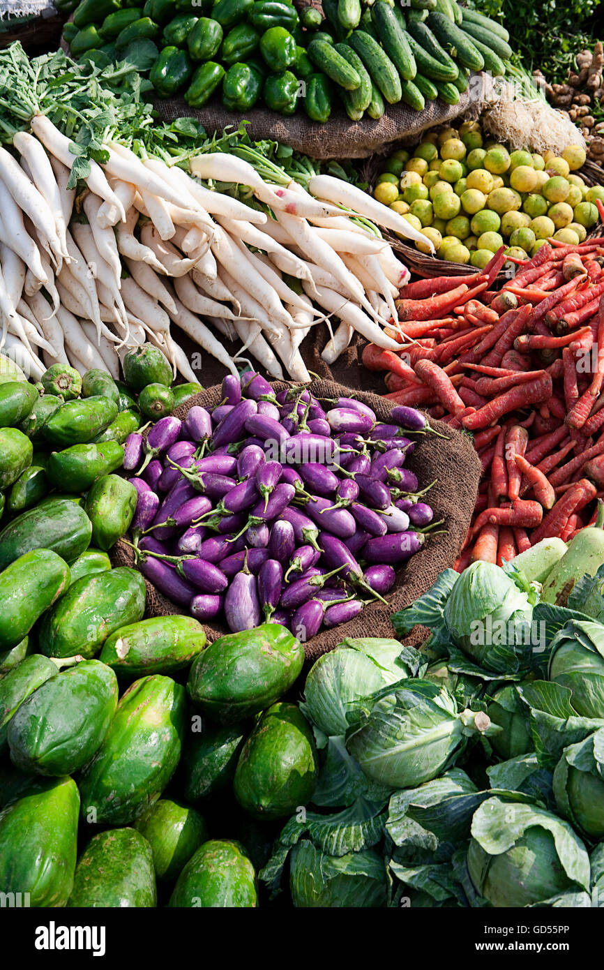 Eine Straße Marktstand Gemüse zu verkaufen Stockfoto