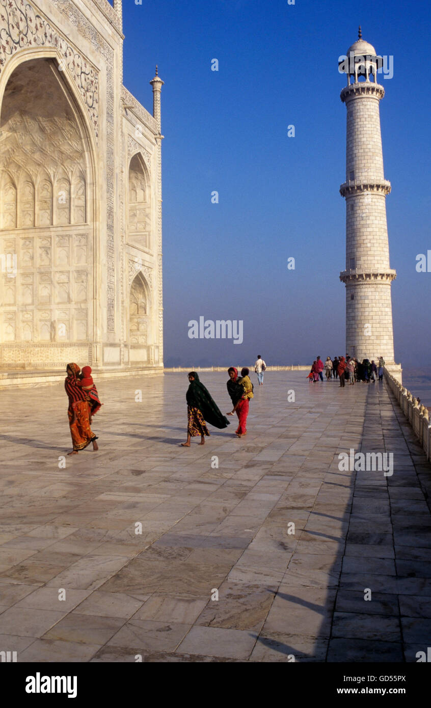 Minarett des Taj Mahal Stockfoto