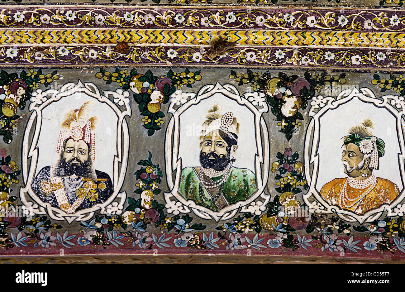 Ein Wandbild der indischen Monarchie Stockfoto