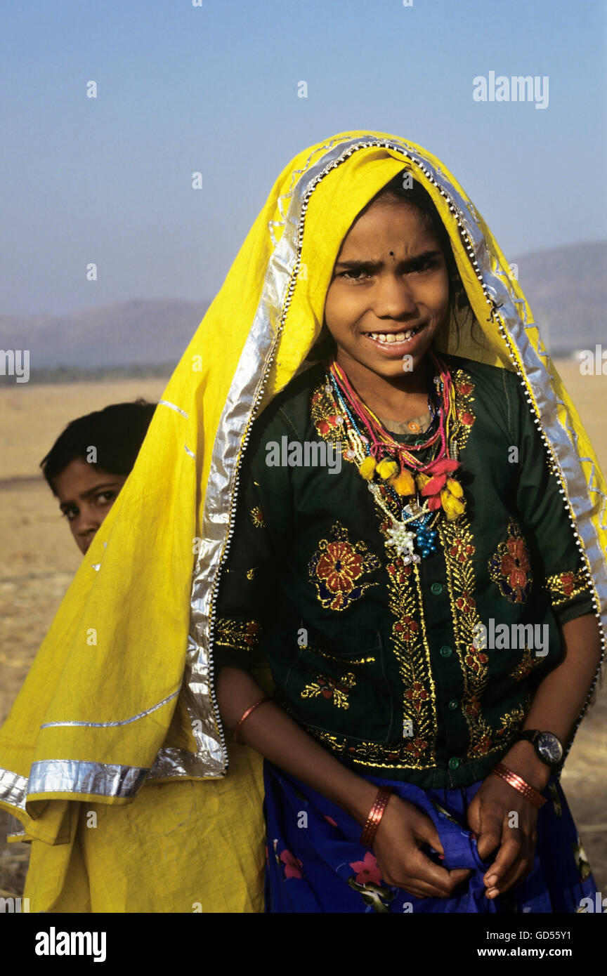 Ein junges Mädchen aus Rajasthan Stockfoto