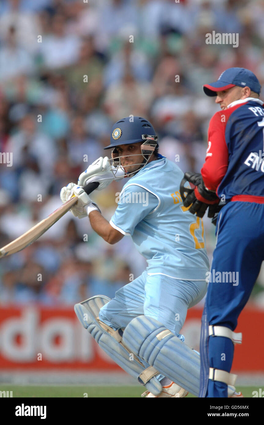 Sourav Ganguly und Matt Prior Stockfoto