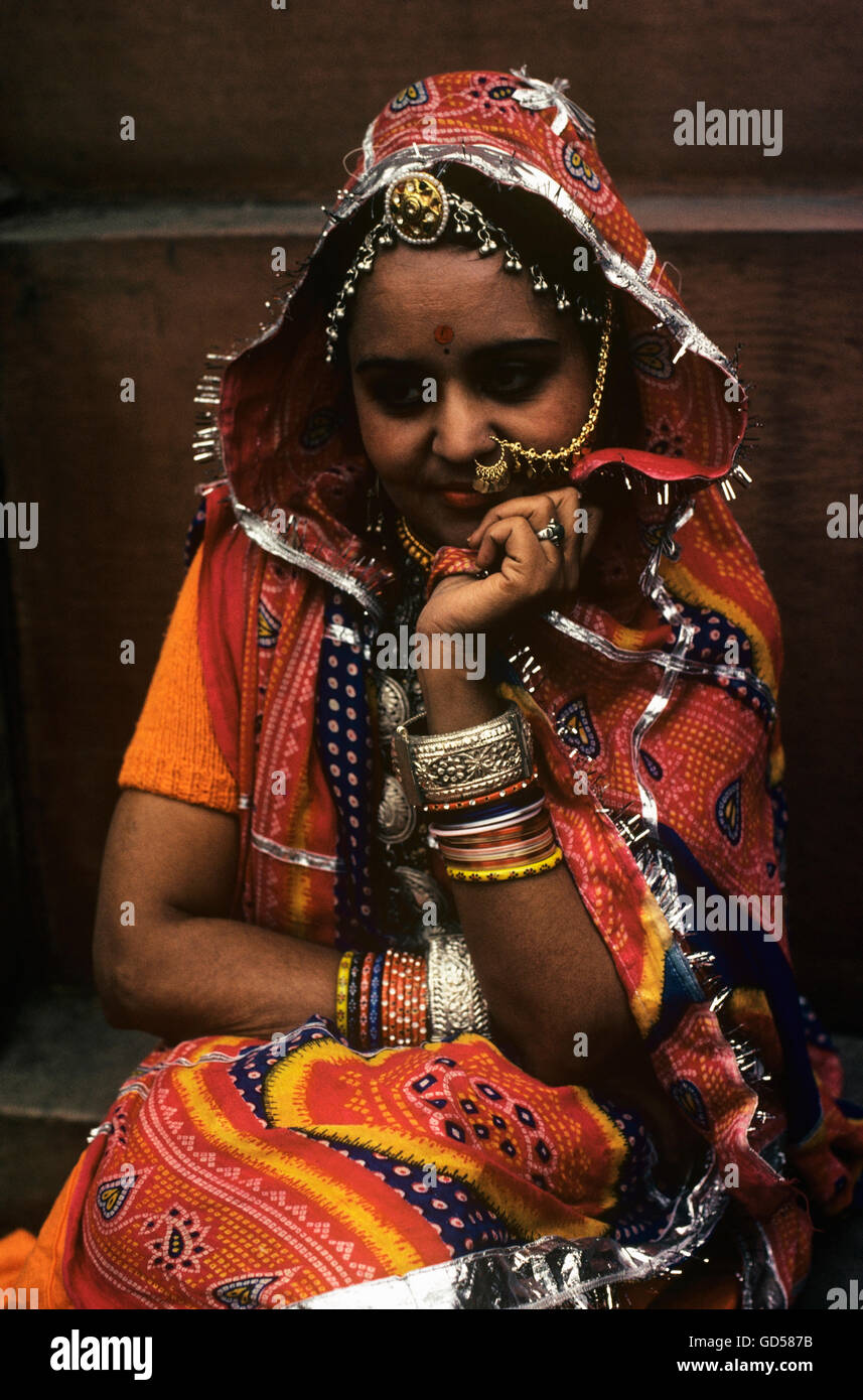 Rajasthani Frau Stockfoto
