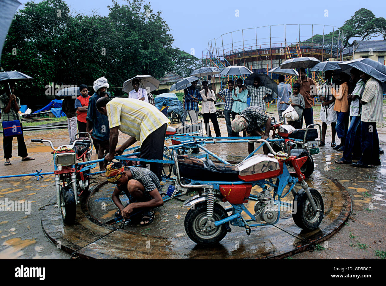 Einrichten von Spielzeug Motorräder Stockfoto