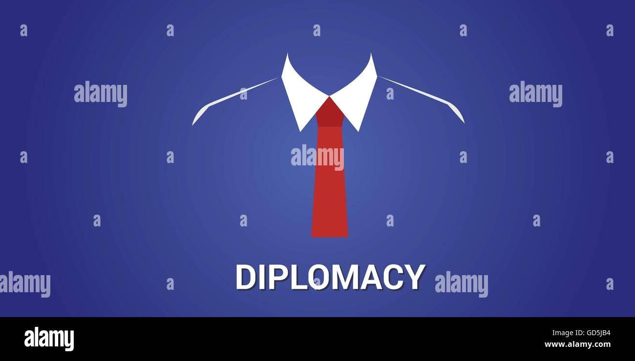 Diplomatie-Konzept mit schwarzen Anzug Kleidung und eine rote Krawatte Stock Vektor