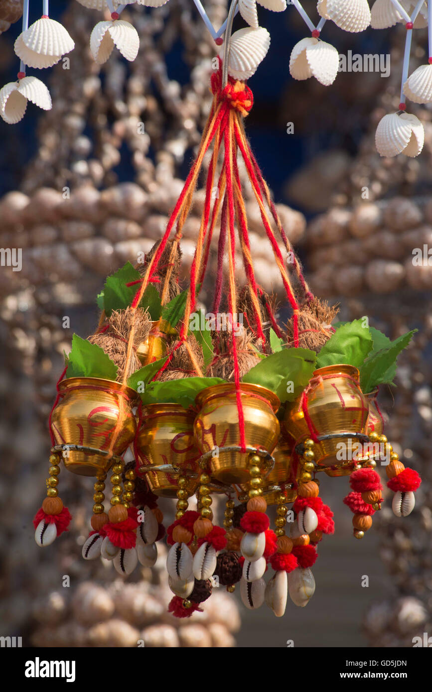 Kumbh Kalash hängen, Stall, Puri, Orissa, Indien, Asien Stockfoto