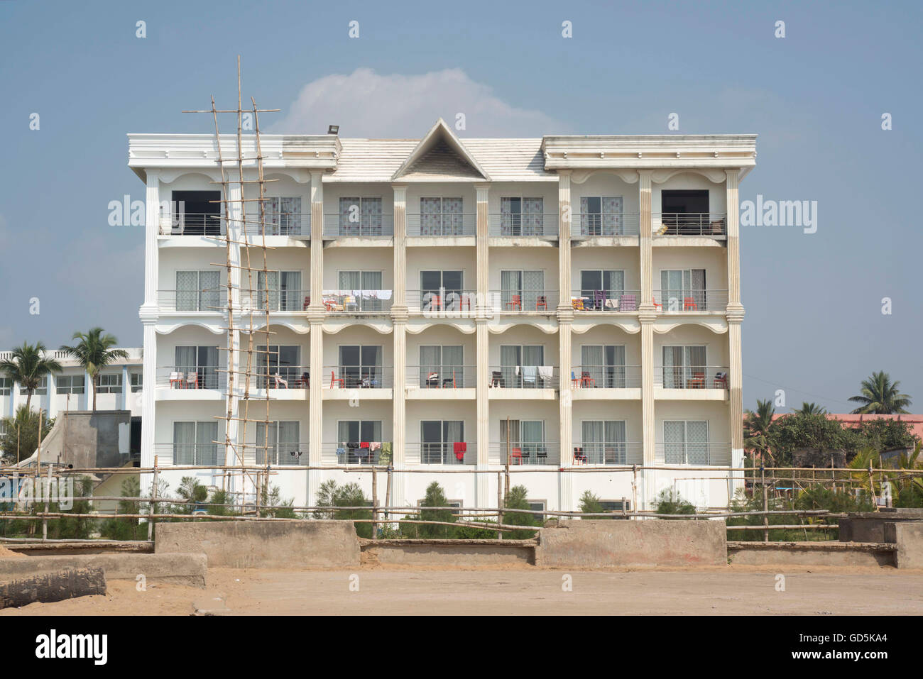Hotels in der Nähe von Strand, Puri, Orissa, Indien, Asien Stockfoto