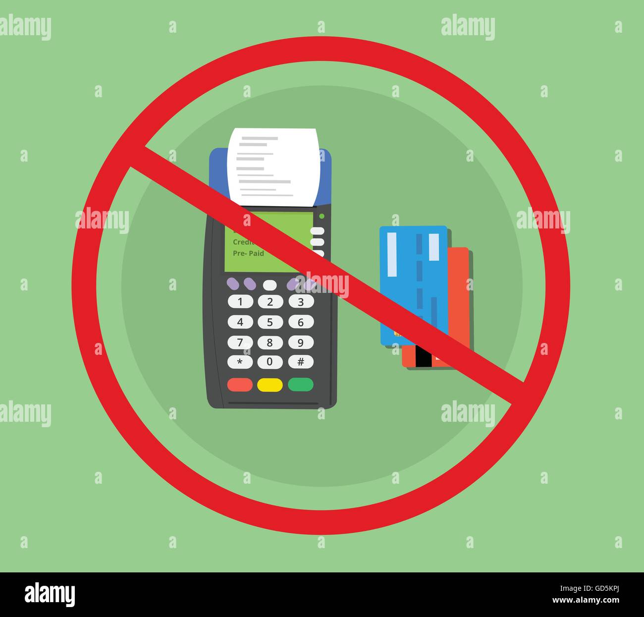 Kreditkarte EC Karte Maschinenkonzept gehackt Vektor Stock Vektor