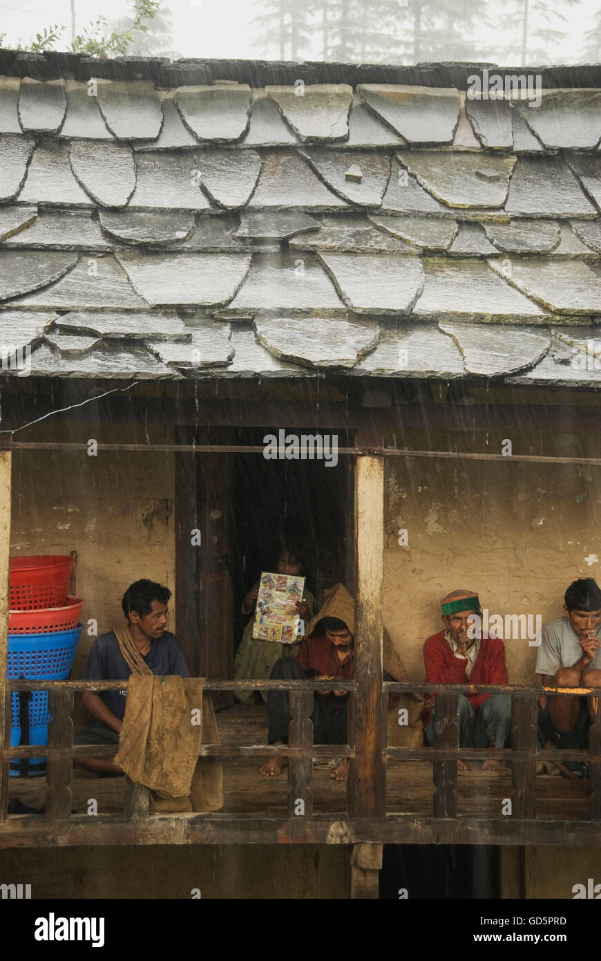 Die Schutz vor dem Regen Stockfoto