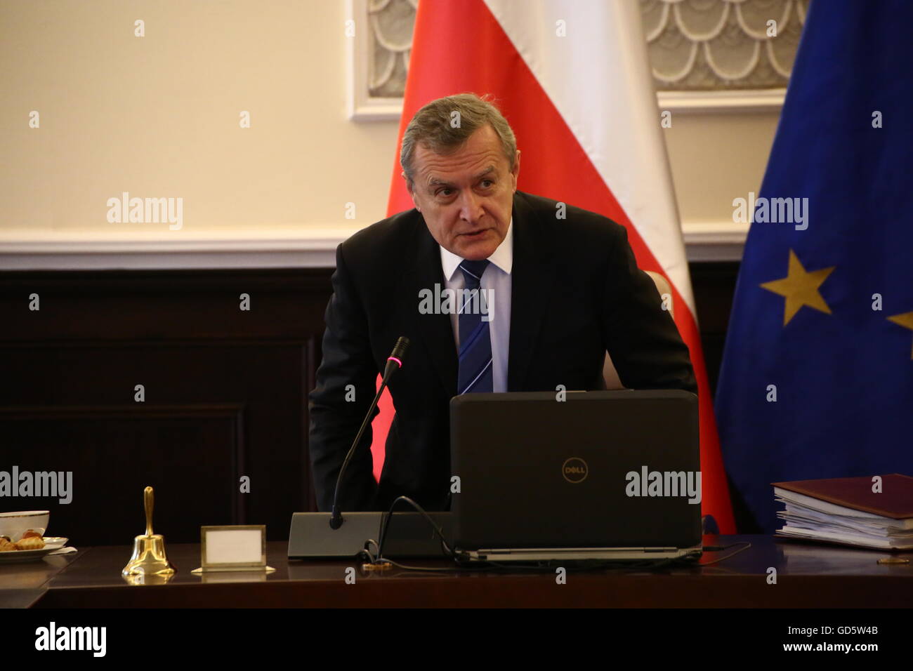 Warschau, Polen. 12. Juli 2016. Vize-Premierminister Glinski führt der Ministerrat am Kanzleramt. Bildnachweis: Jakob Ratz/Pacific Press/Alamy Live-Nachrichten Stockfoto