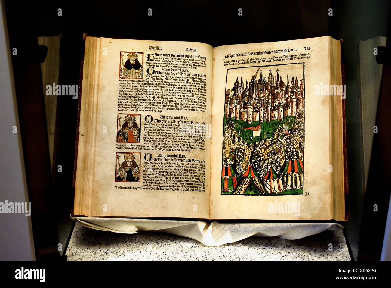 Koelhoffsche Chronik ist der Name des Johann der jüngere Koelhoff abgeleitet-Chronik der Stadt Köln aus dem Jahr 1499 h Deutsch Deutschland Stockfoto