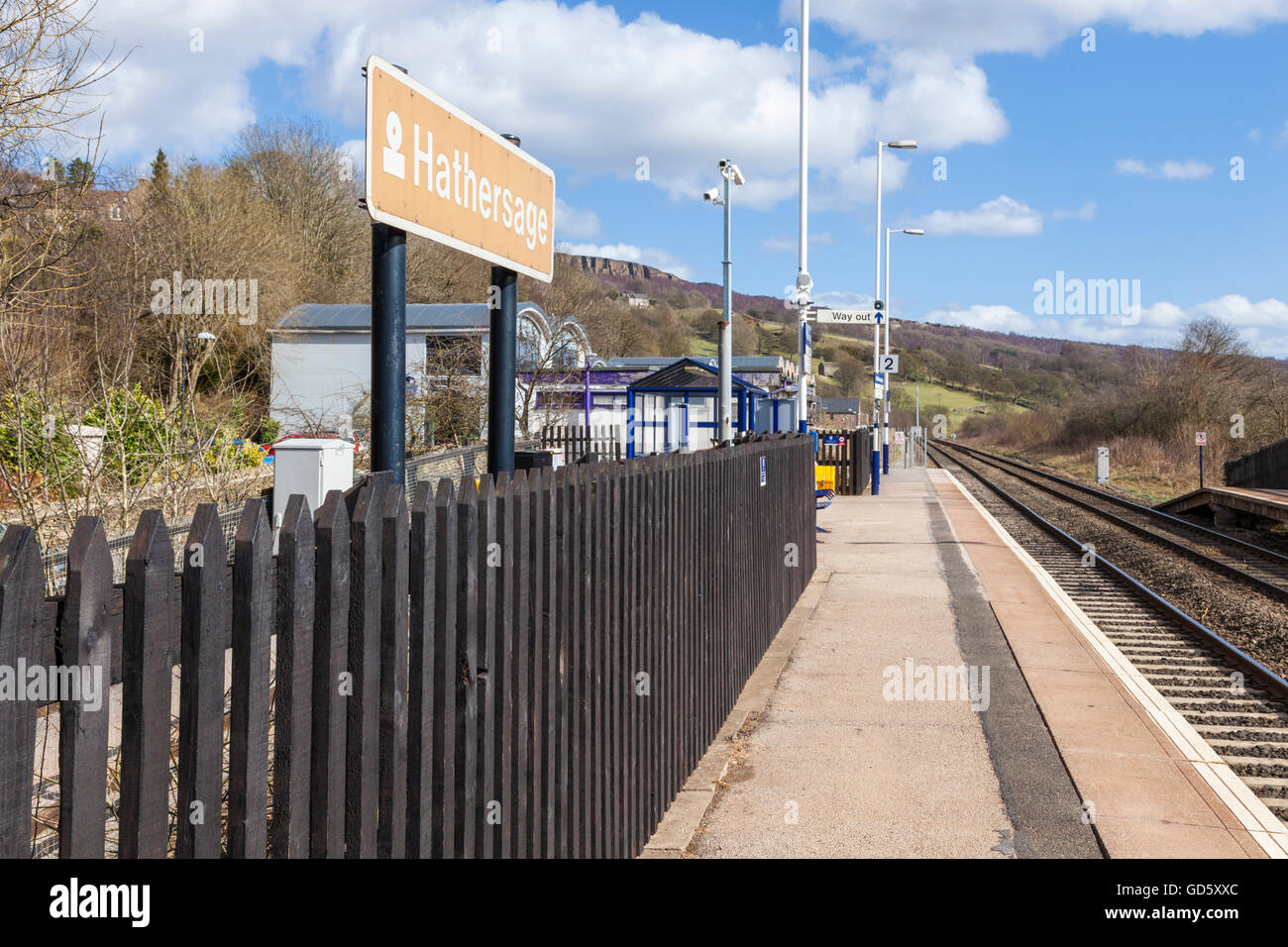 Hathersage Railway Station, Derbyshire, Peak District, England, Vereinigtes Königreich Stockfoto