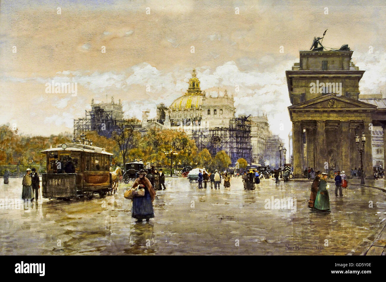 Blick auf Reichstag Gebäude kurz vor Fertigstellung 1893 von HANS HERRMANN 1858-1942 Deutsch Deutschland Stockfoto