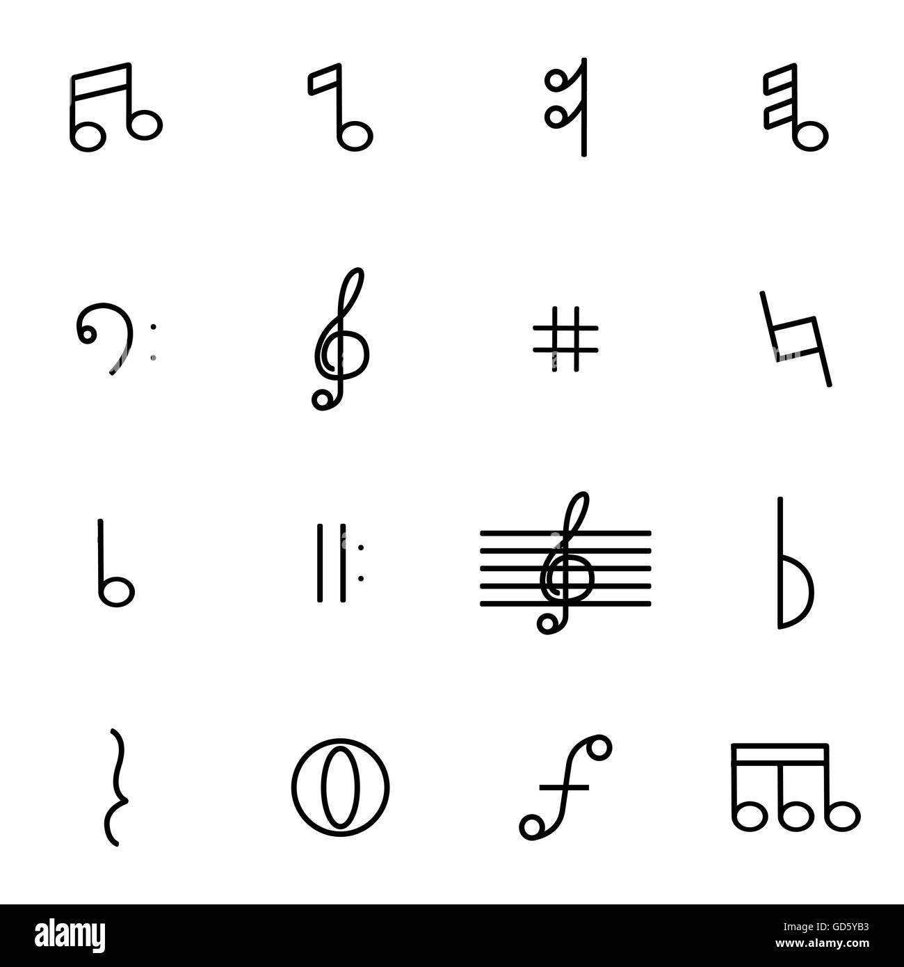 Vektor-Illustration der dünne Linie Symbole - Notizen Stock Vektor