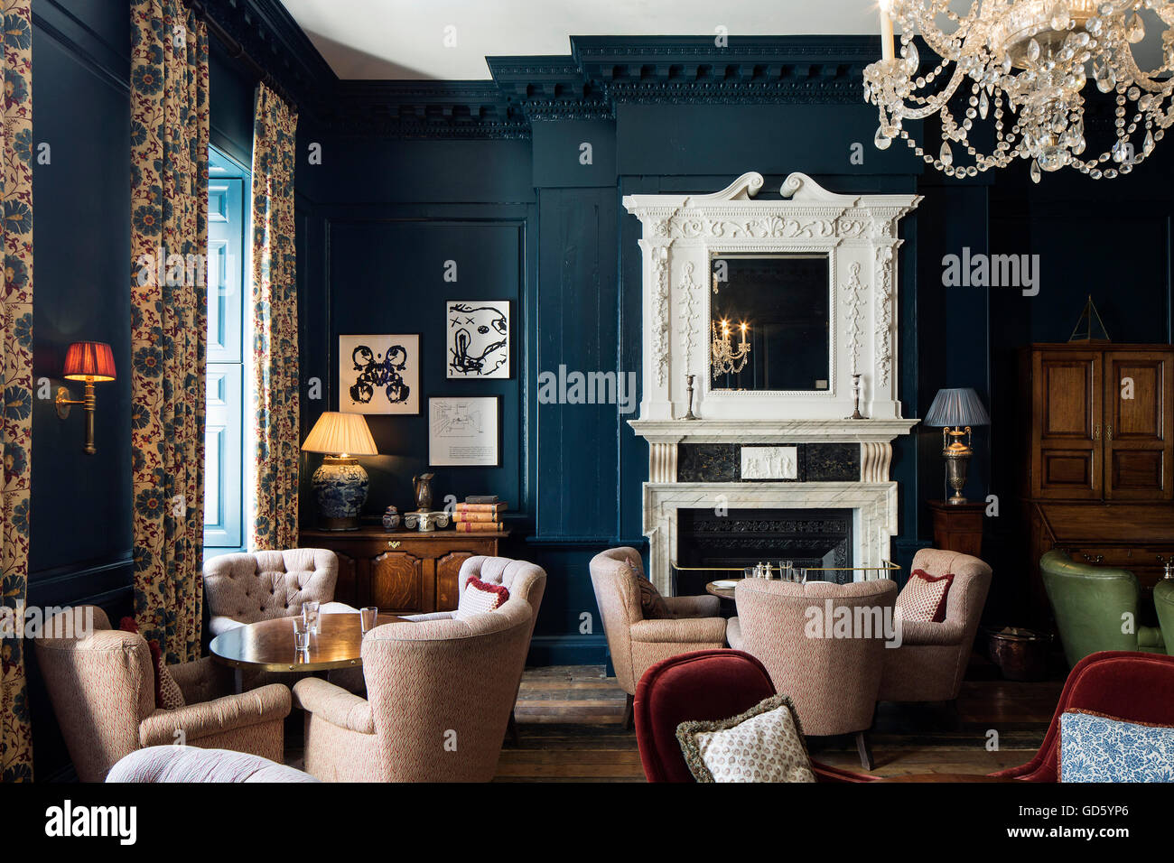 Innenansicht der Aufenthaltsraum. 76 Dean Street, London, Vereinigtes Königreich. Architekt: SODA., 2016. Stockfoto