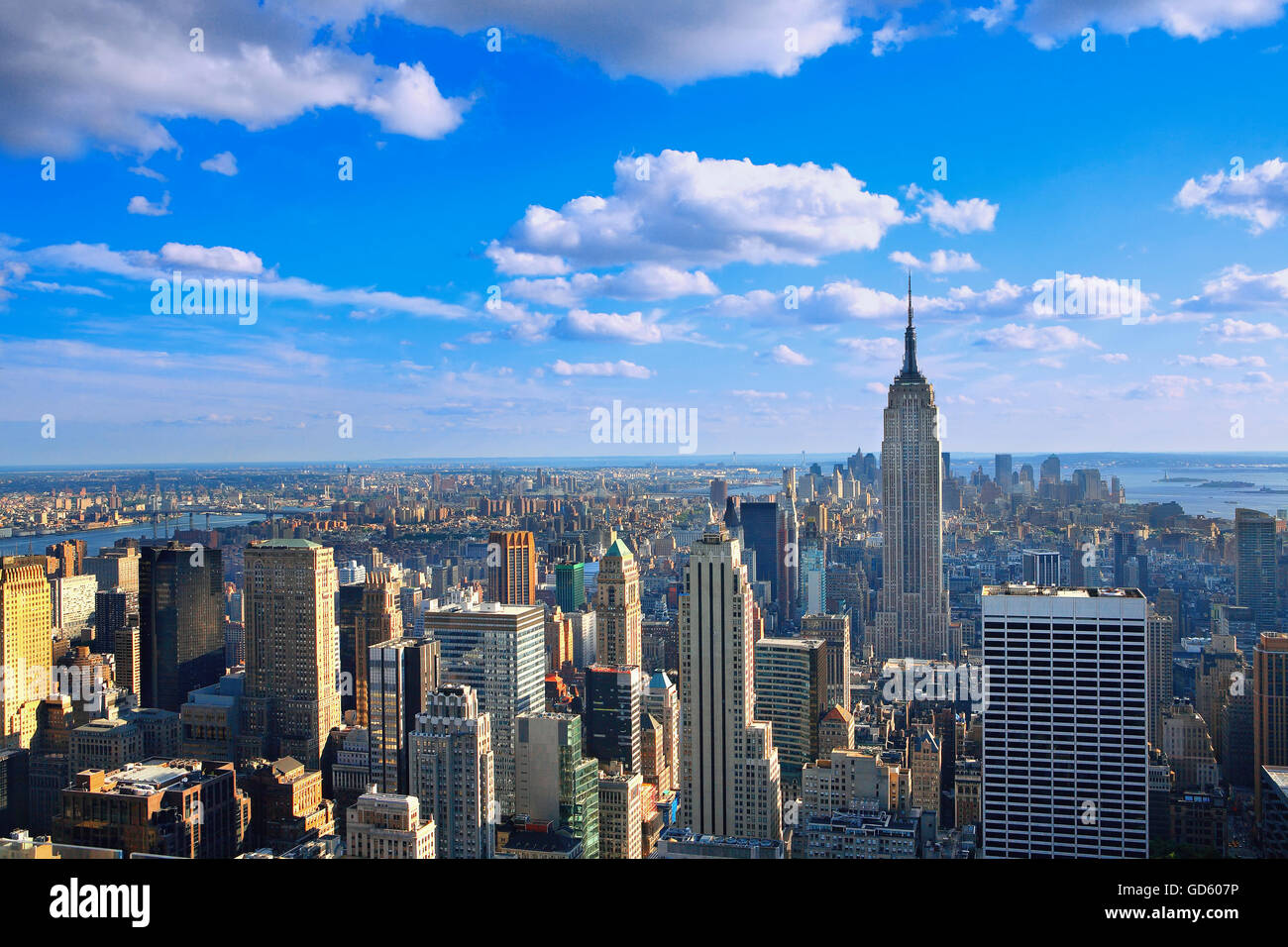 Skyline von Manhattan in New York City Stockfoto