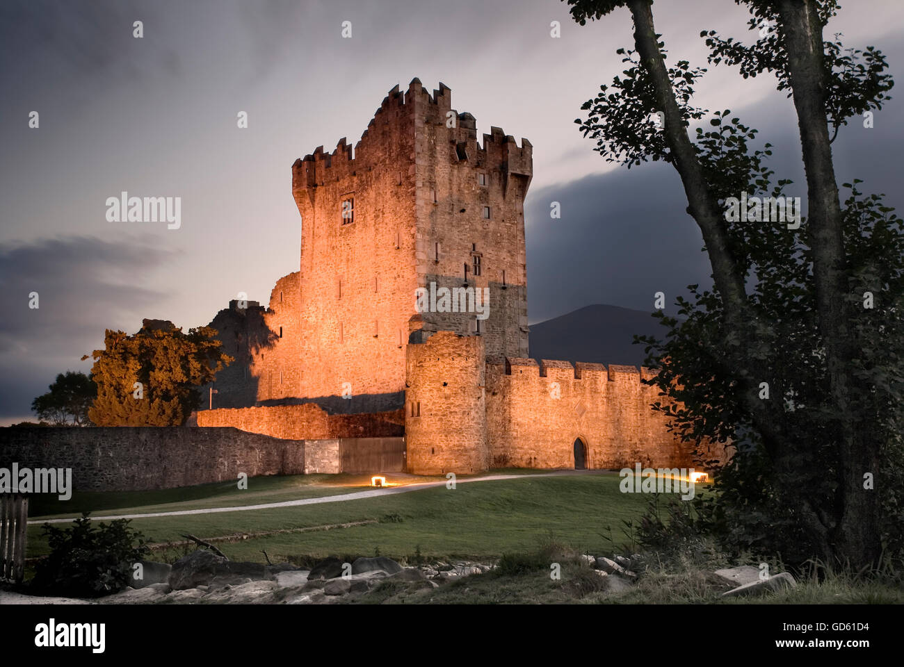 Ross Castle, Lough Leane, Killarney Nationalpark, Co Kerry, Irland Stockfoto
