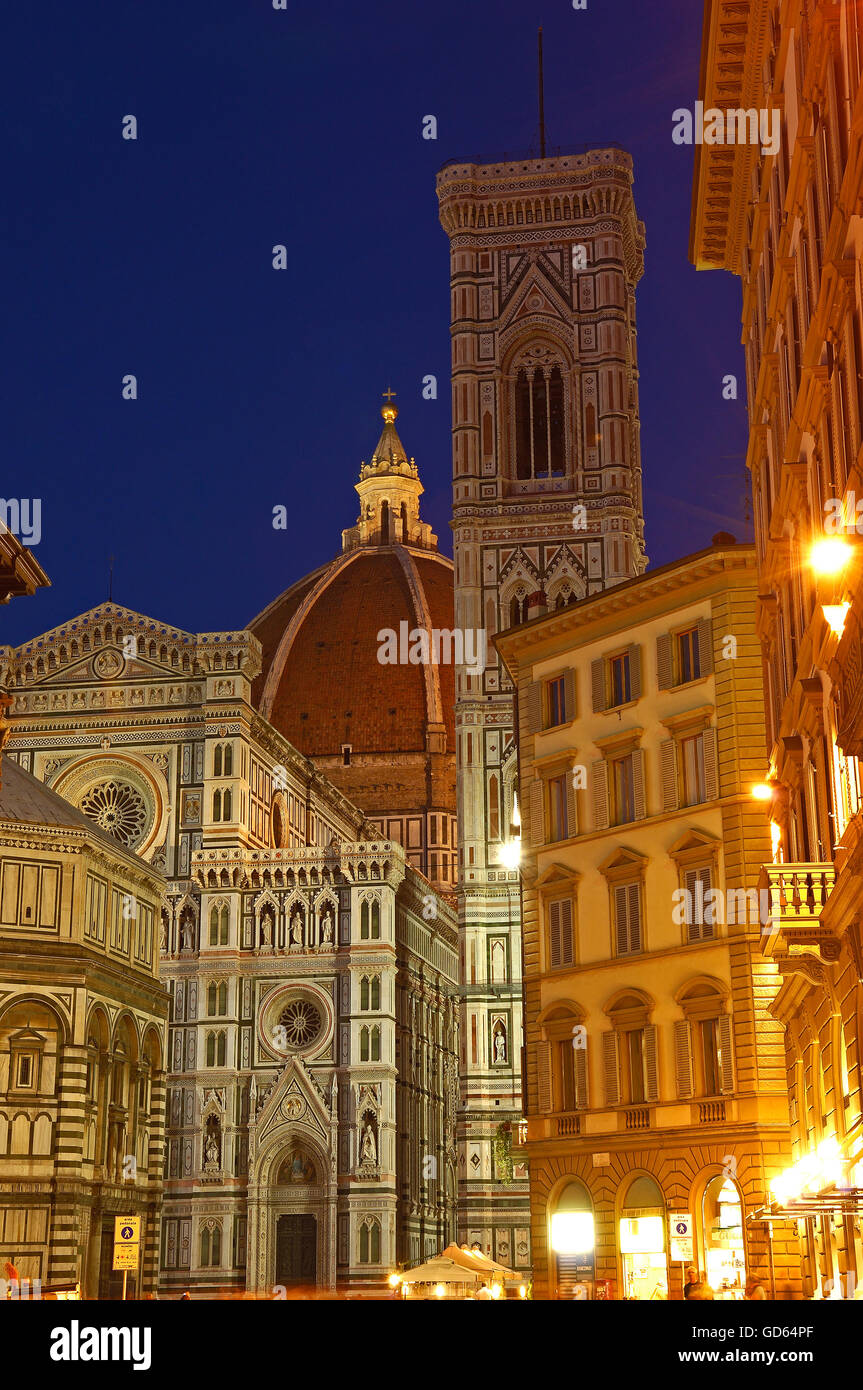 Florenz, Duomo, Kathedrale, Santa Maria del Fiore Dom, Piazza del Duomo, Duomo Platz, Toskana, Italien, Europa Stockfoto