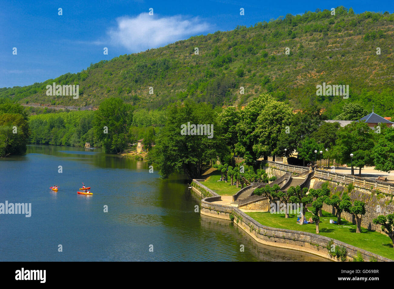 Saint Antonin Noble Val, Fluss Aveyron, Tarn et Garonne Abteilung, Region Midi-Pyrénées, Frankreich Stockfoto