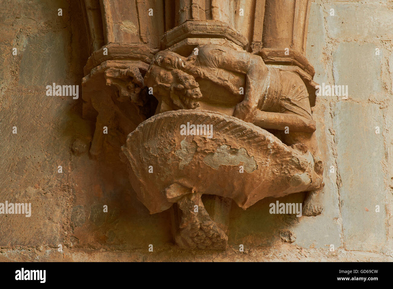 Santa Maria De La Oliva, Zisterzienser-Kloster, Kloster von La Oliva, Kreuzgang, Carcastillo Navarra, Spanien, Stockfoto