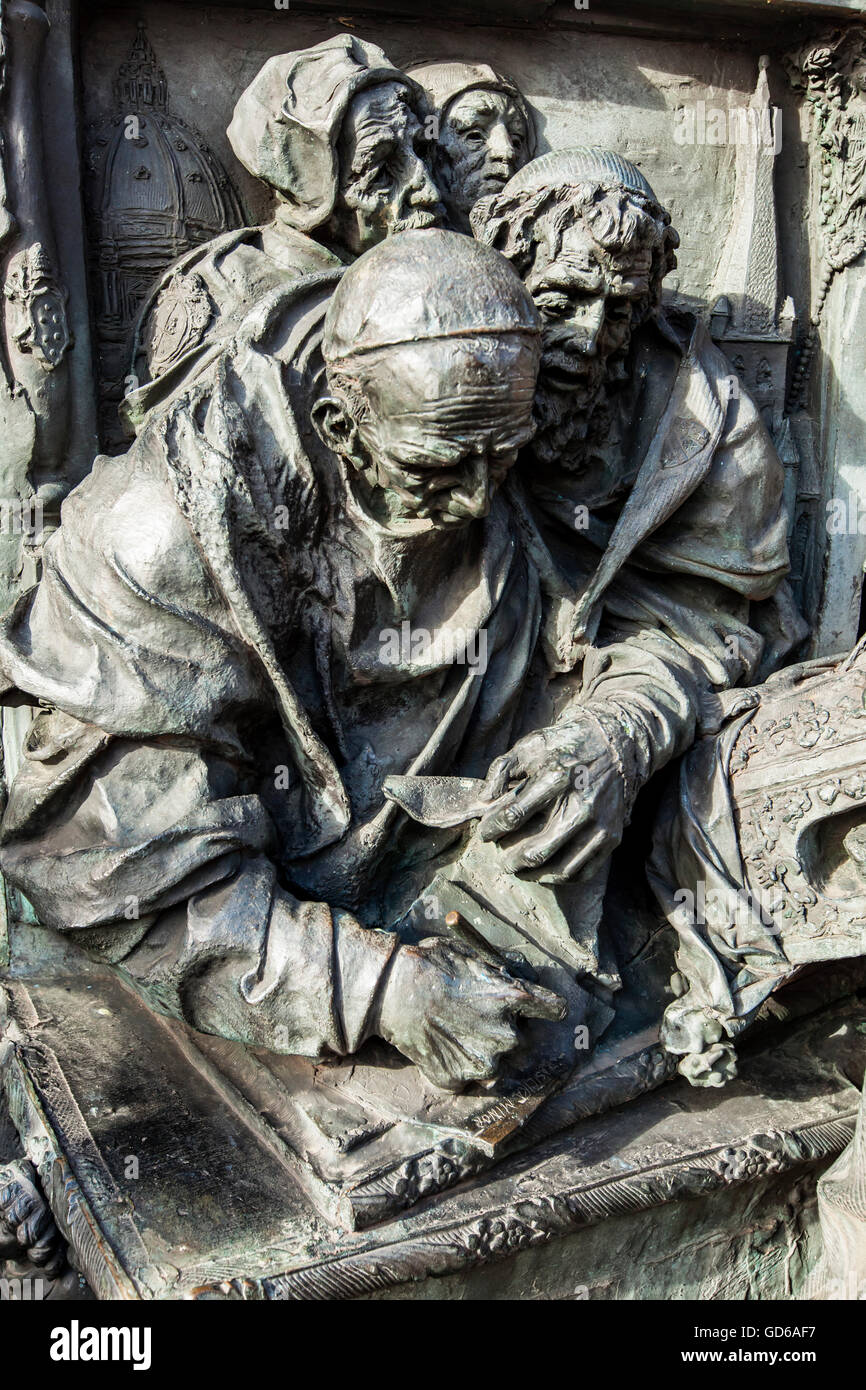 Detail der Denkmal von Grant Privilegien von Düsseldorf. Stockfoto