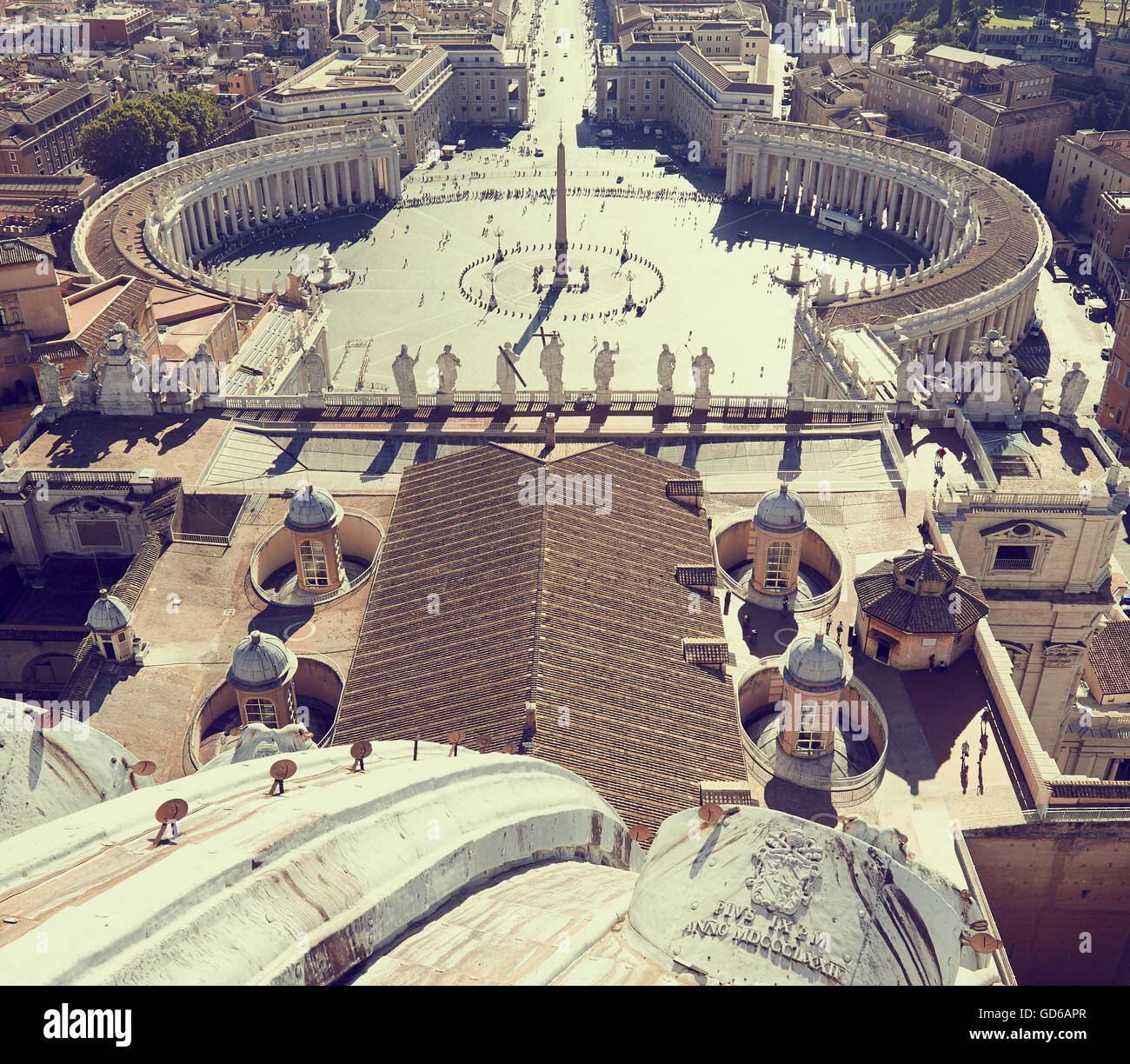 St Peter es Square von Kuppel von St. Peter Basilika Rom Latium Italien Europa Stockfoto