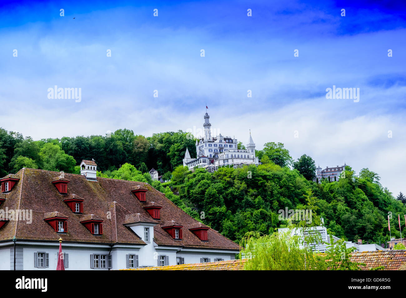 Hotel am Berg in Luzern, Schweiz Stockfoto