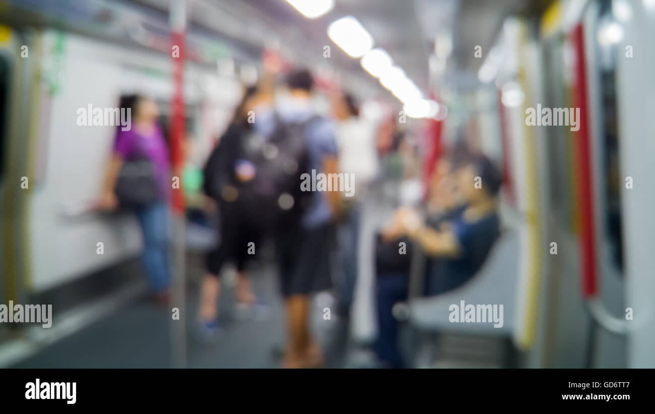 Unscharfen defokussierten abstrakten Hintergrund der Menschen in der u-Bahn Stockfoto