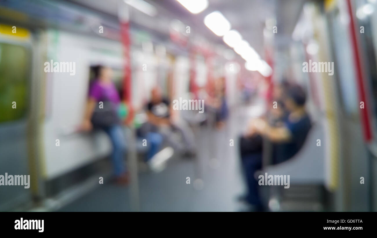 Unscharfen defokussierten abstrakten Hintergrund der Menschen in der u-Bahn Stockfoto
