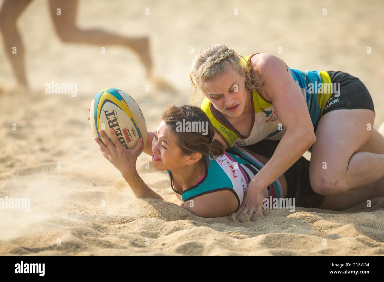 Beach Rugby - Hong Kong Beach 5 2014 Stockfoto