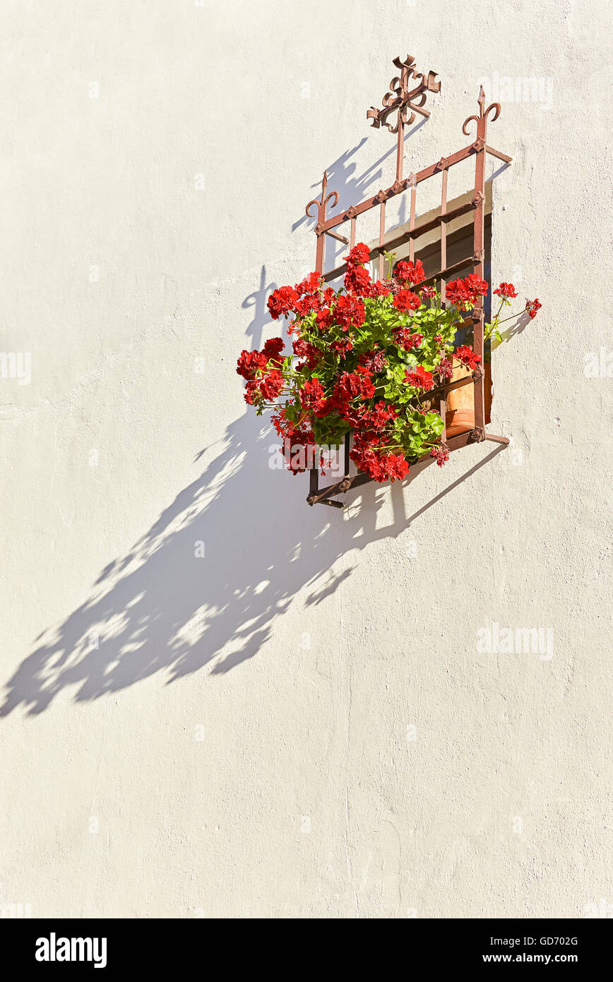 Grilled window in Altea. Alicante. Valencia community. Spain Stockfoto
