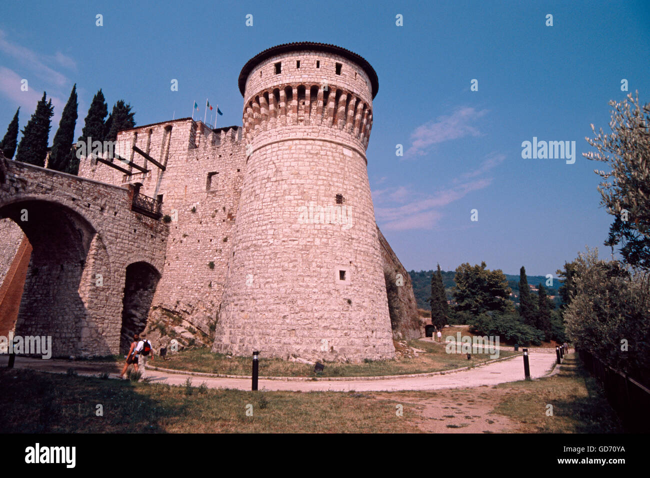 Italien, Lombardei, Brescia, Burg Stockfoto