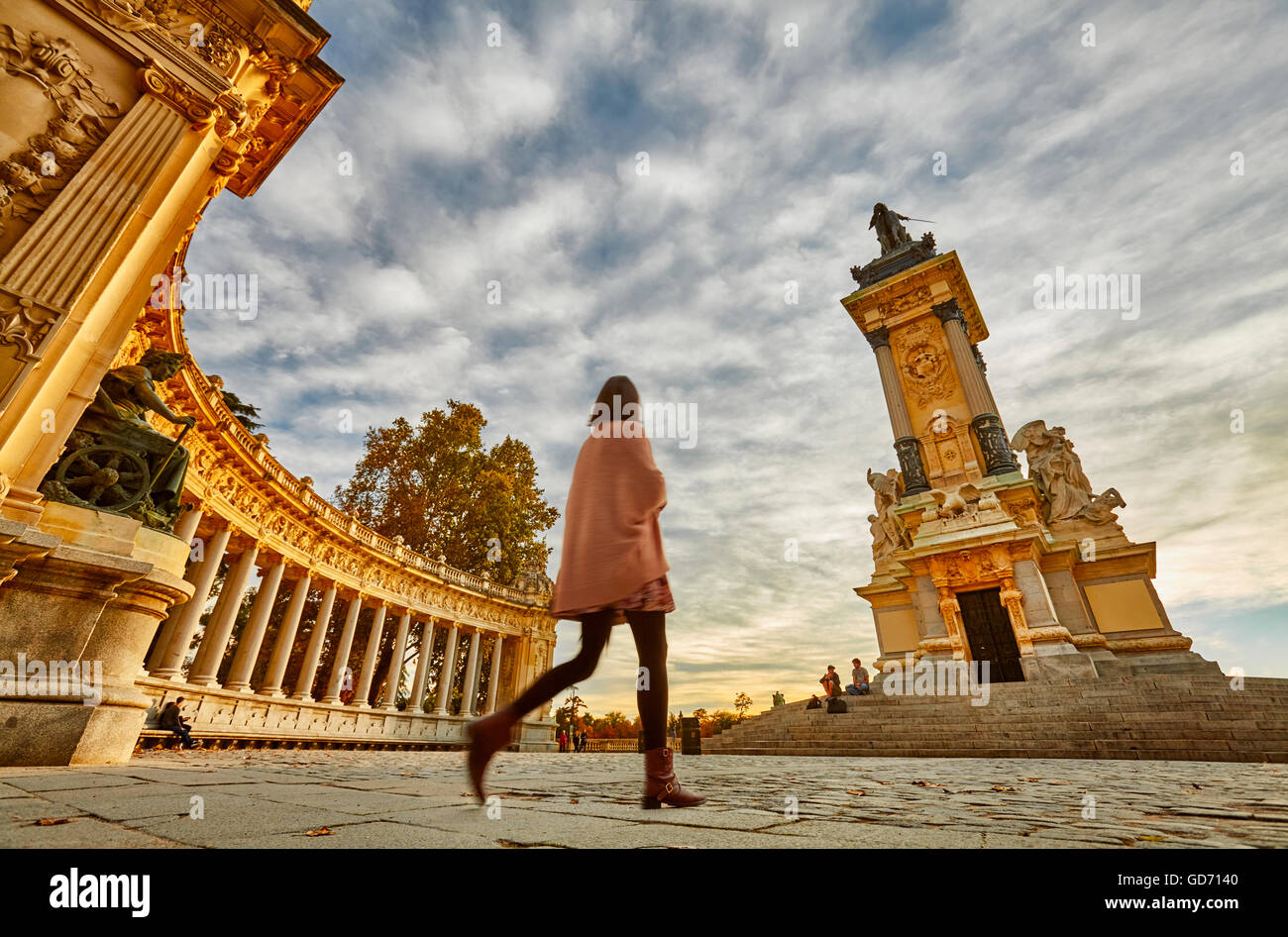 Monument to Alfonso XII, located at The Buen Retiro Park. Madrid. Spain Stockfoto